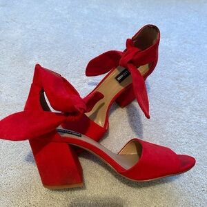 Design Lab Red Suede Pumps